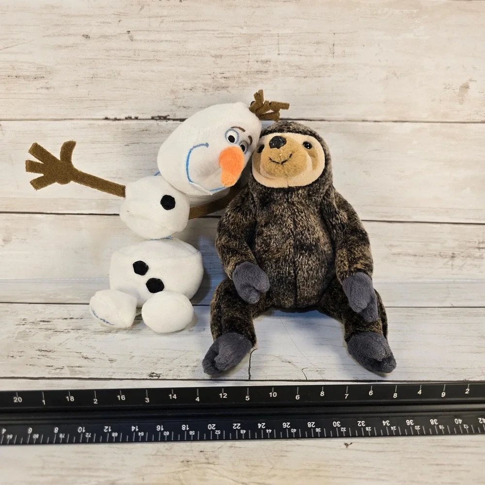 Disney Olaf Scentsy Buddy Clip Frozen Plush & Brown Sloth Stuffed Animal‎ Lot